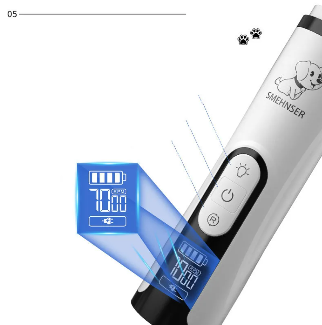 Rechargeable LED Pet Nail Grinder