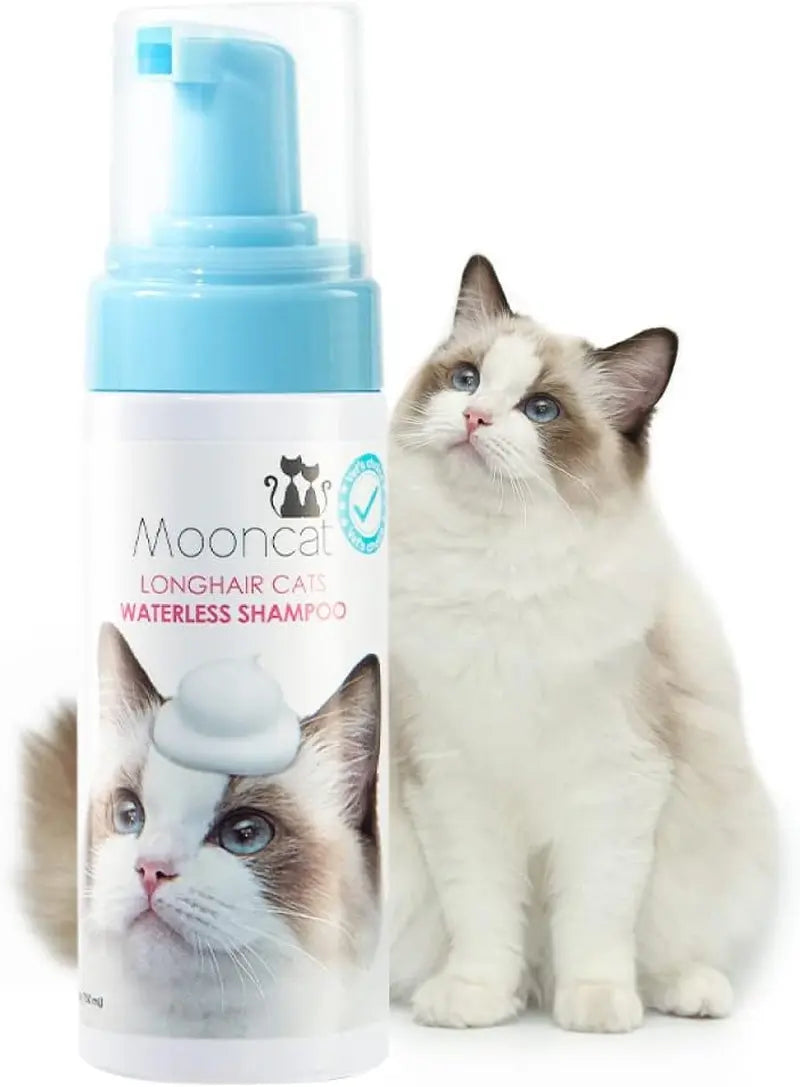 Waterless No-Rinse Cat Shampoo Foam & Brush Kit – Hypoallergenic, 5oz